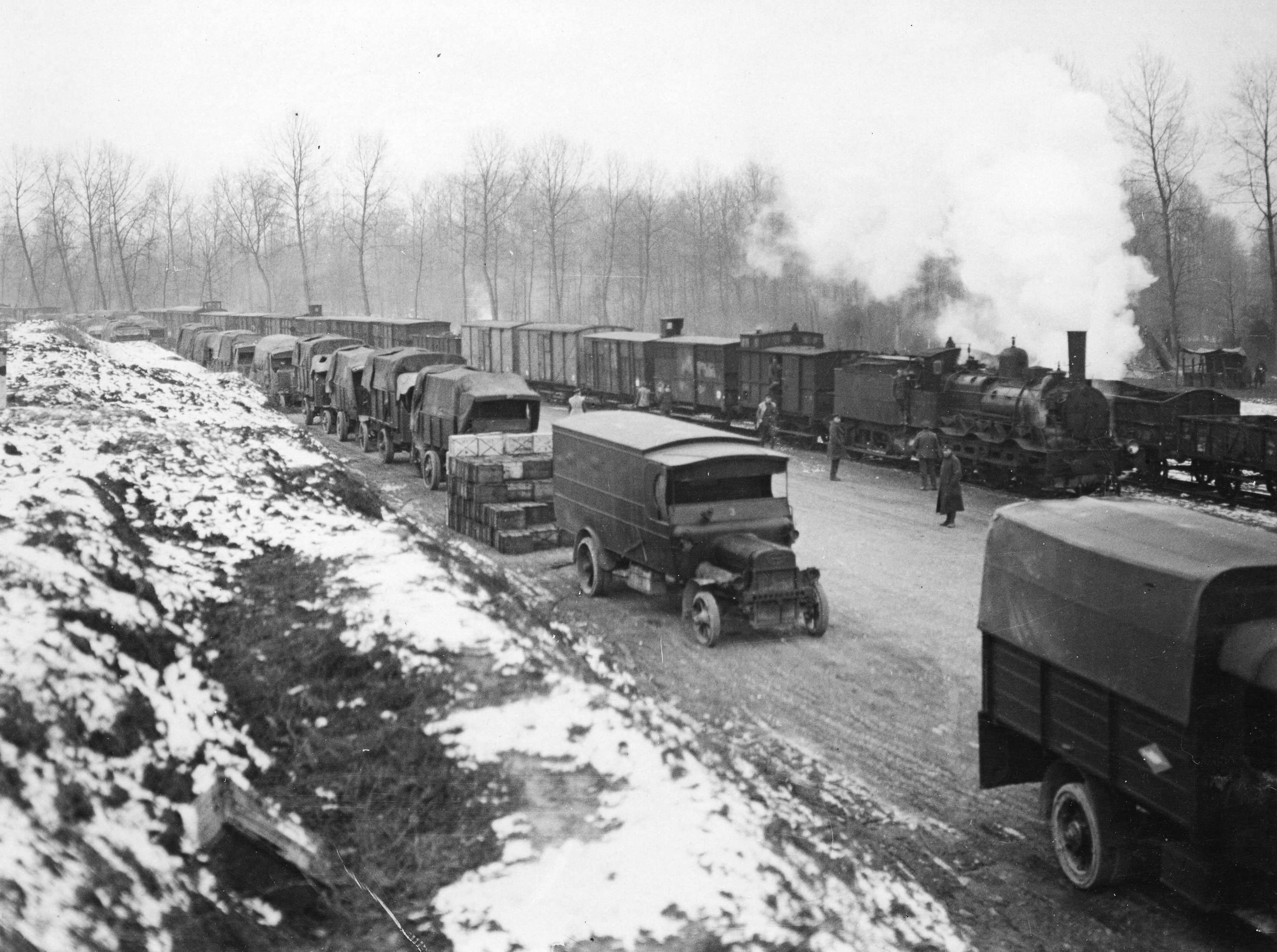 A supply train arrives at the Western Front.jpg