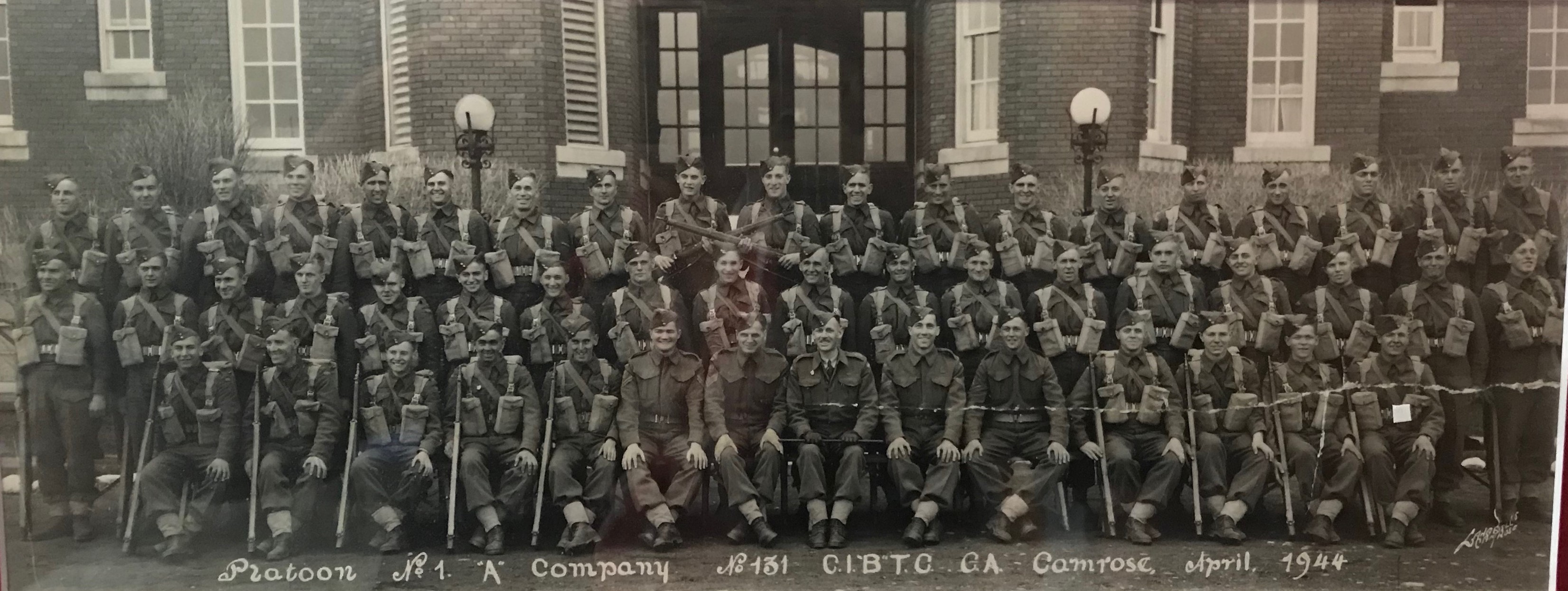 No 1 Platoon A Company, No 131 CIBTC, CA, Camrose April 1944.jpg