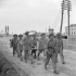 Sgt. Ronnie Leather, Toronto, ON, of the Three Rivers Regiment, on a stretcher after being hit in the tank he commanded, near Termoli, Italy, 6 October 1943.
