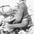 War artist Captain Charles F. Comfort, Ortona, Italy, 11 March 1944.