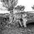 Tank crew of the Three Rivers Regiment with a German PzKpfW IV tank, which they destroyed, Termoli, Italy, 9 October 1943.