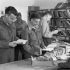 Patients using the library of No.1 Canadian General Hospital, Royal Canadian Army Medical Corps (R.C.A.M.C.), Andria, Italy, 2 April 1944.