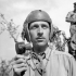 Lieutenant Robert O. Campbell of the Canadian Army Film and Photo Unit near the Hitler Line, Italy, 23 May 1944.