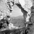 Private M.D. White of The Loyal Edmonton Regiment observing from a defensive position, Colle d'Anchise, Italy, 26 October 1943.