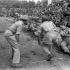 The tug-of-war team of The West Nova Scotia Regiment in action during the final pull against the team of The Saskatoon Light Infantry (M.G.) during the 1st Canadian Infantry Division's Track and Field Championships, Telese, Italy, 24 June 1944.