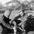 Gunners of a medium regiment of the Royal Artillery (British Army) fusing Canadian-made 4.5-inch shells before a shoot on an area north of the Senio River and west of Lake Commacchio, Italy, 18 February 1945.