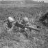 Forcemen of the First Special Service Force with a Browning light machine gun in the Anzio beachhead, Italy, ca. 20-27 April 1944.