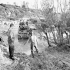 A Sherman tank of "A" Squadron, Ontario Regiment, crossing a stream near Colle d'Anchise, Italy, 26 October 1943.