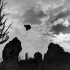 An observation balloon over the ruins of Ypres. Photographer Captain James Francis "Frank" Hurley.