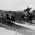 The advance through the desert with the A.L.H. in Palestine. Photographer Captain James Francis "Frank" Hurley.